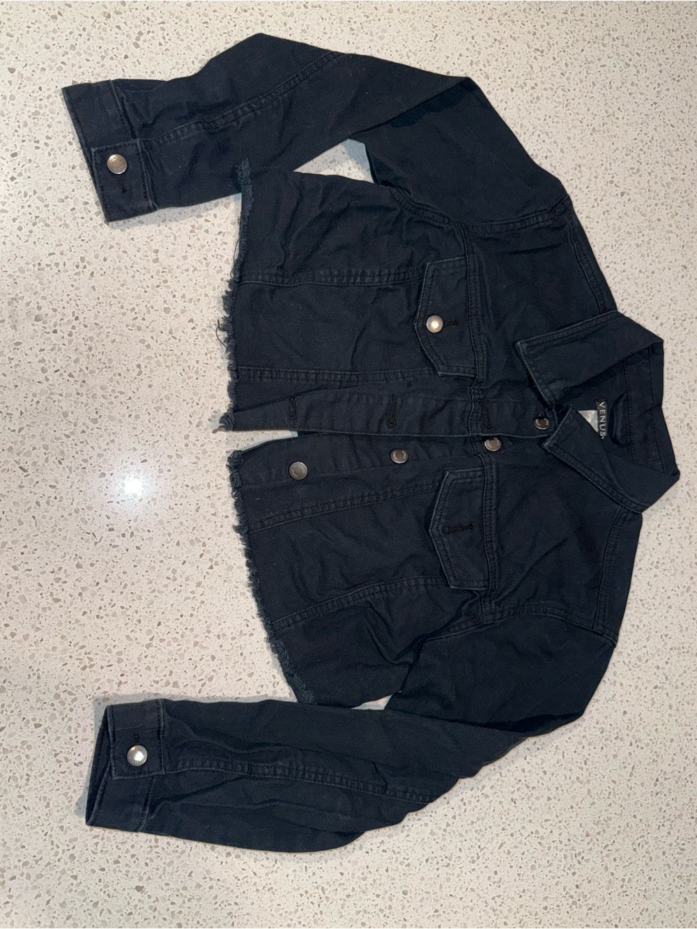 Black Cropped Denim Jacket